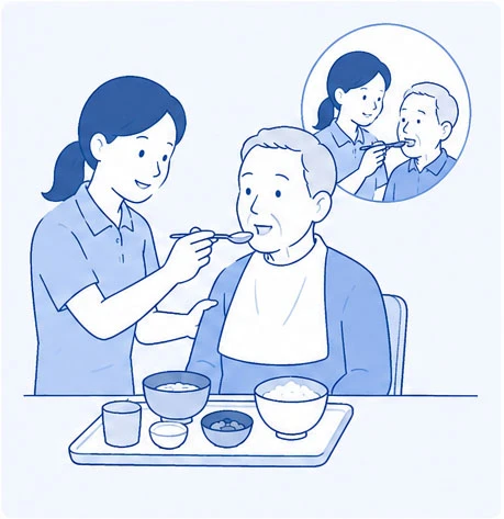 身体介護:着替えや入浴などを介助するイラスト